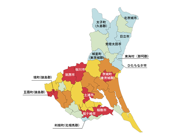 茨城県の白地図