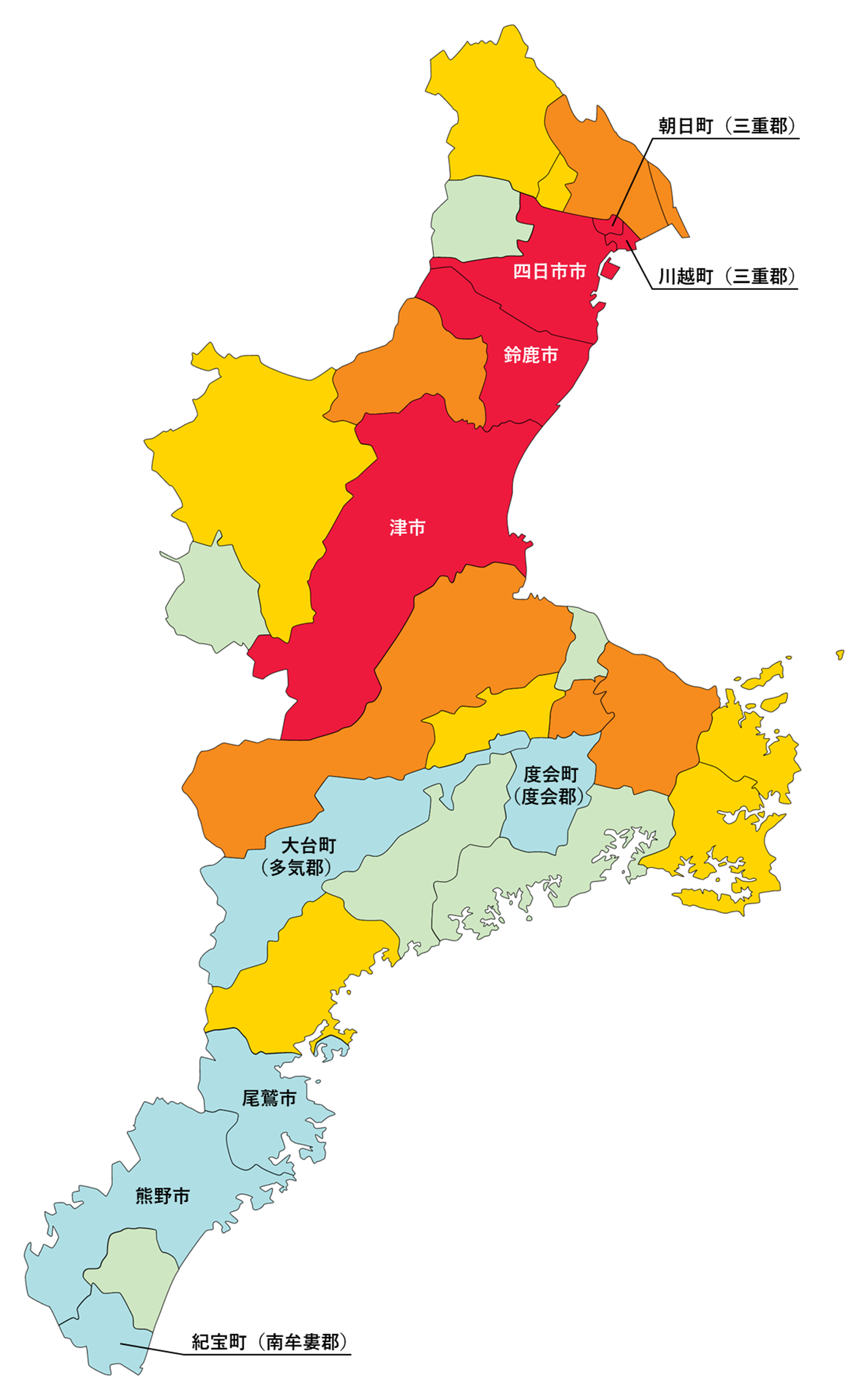 三重県の白地図